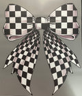 Black checkered bow