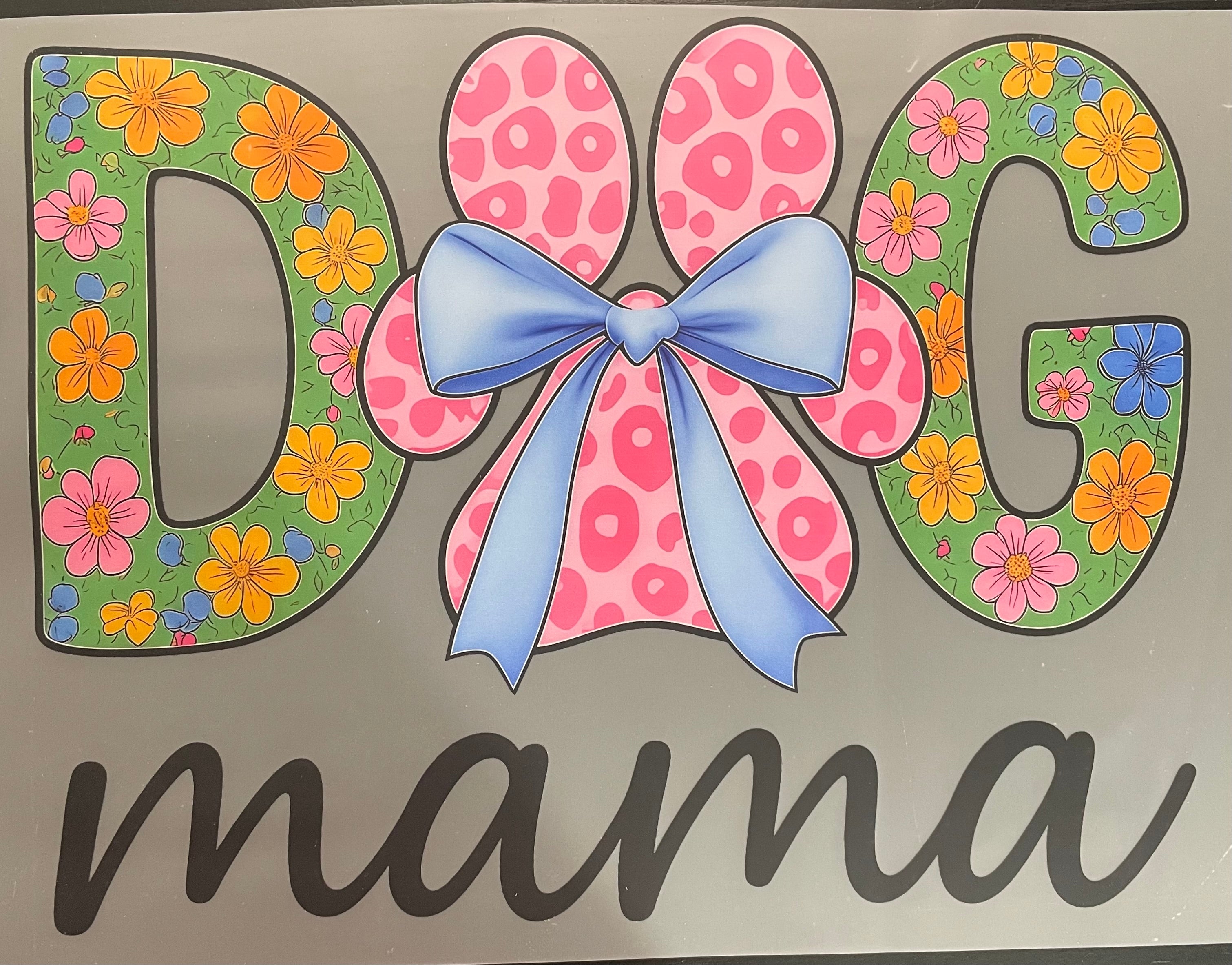 Green/pink dog mama