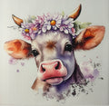 Light Floral Cow