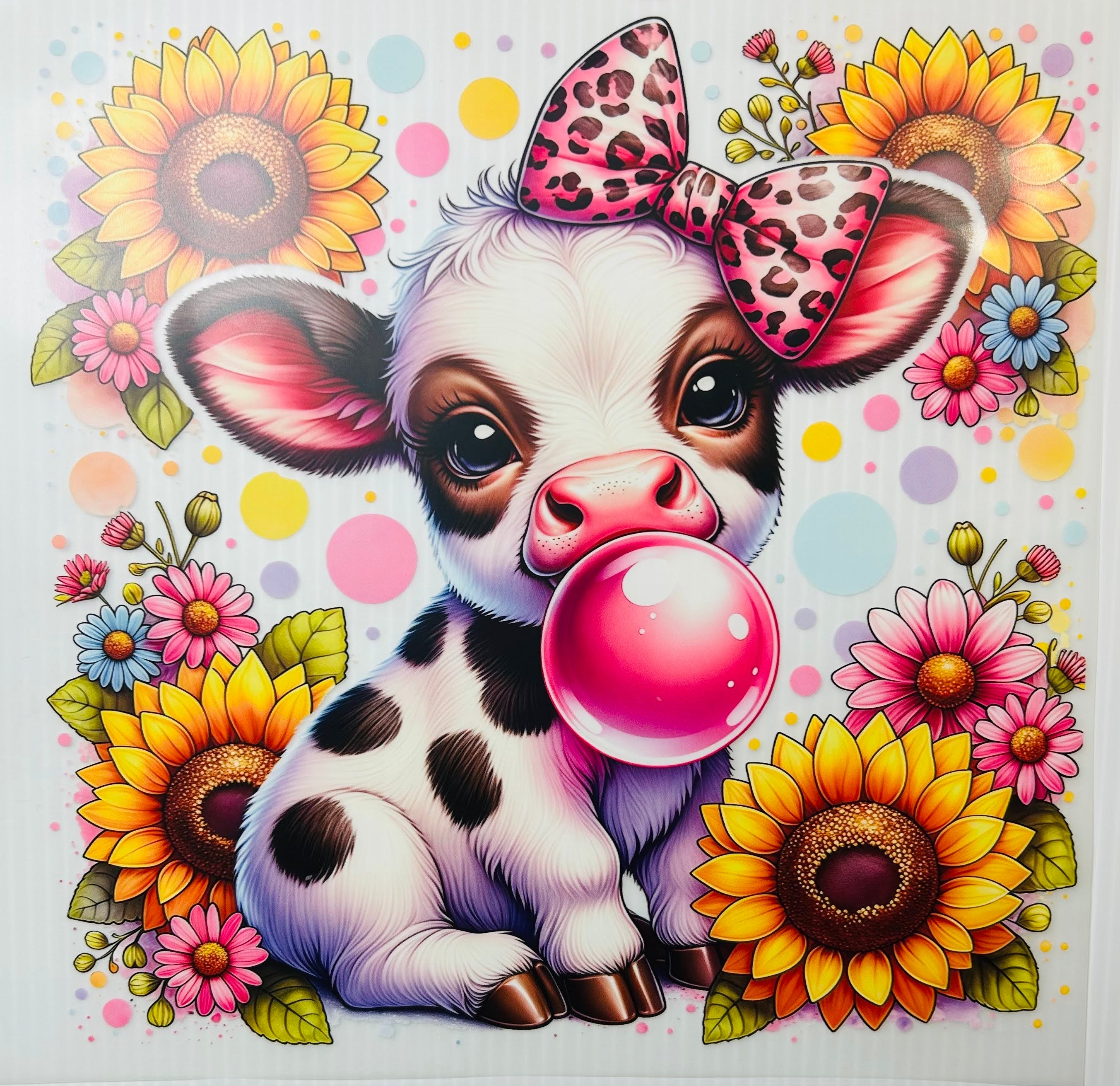 Sunflower baby cow