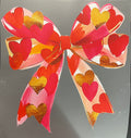 Heart Bow - gold and red
