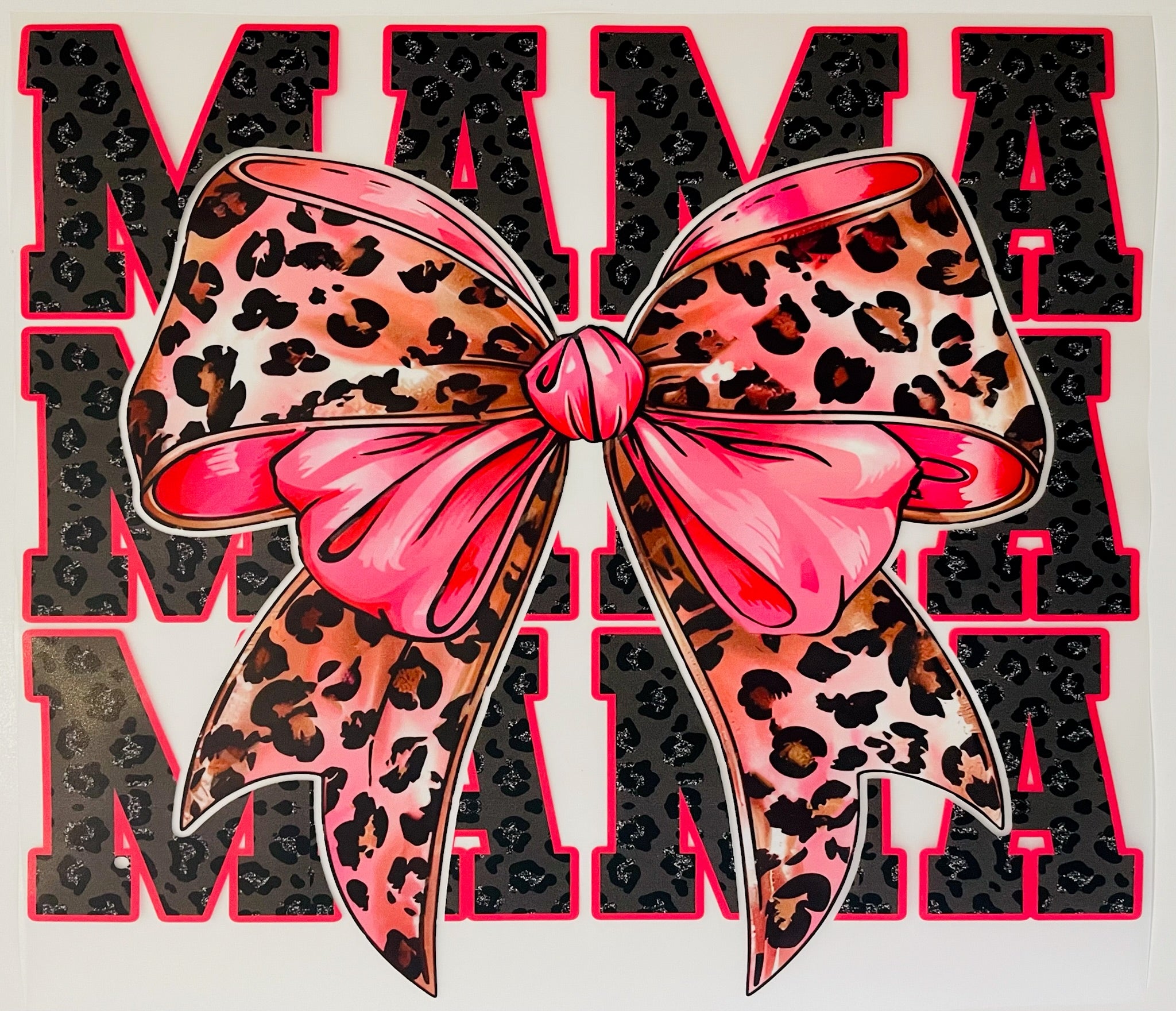 Mama Pink Leopard Bow