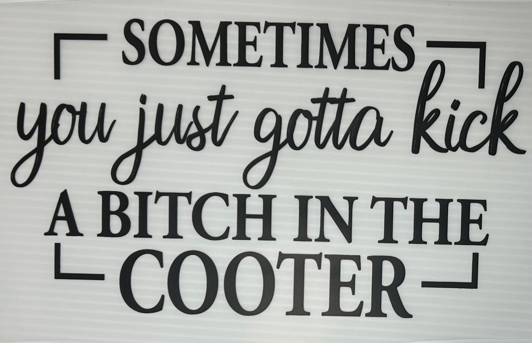 Kick a bitch in the cooter