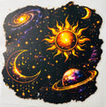 sun & moon on black