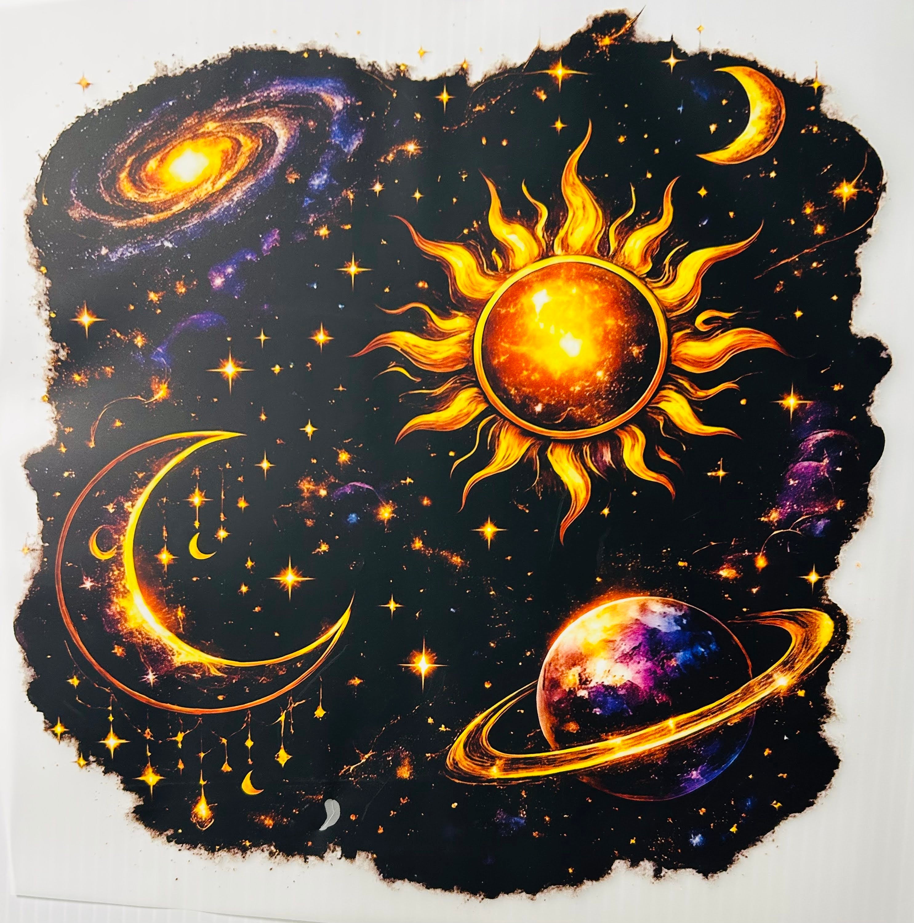 sun & moon on black