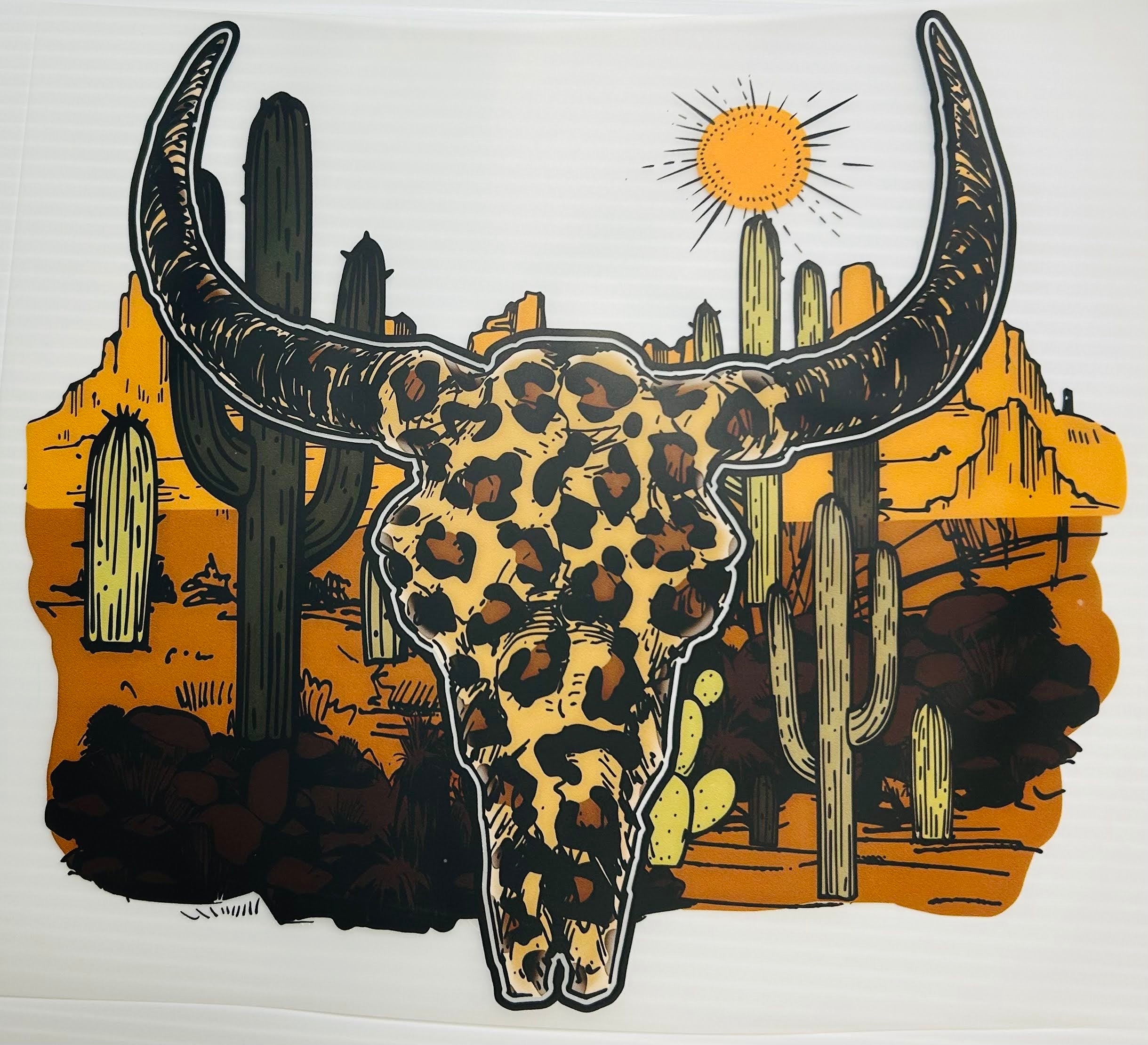 Leopard bull skull