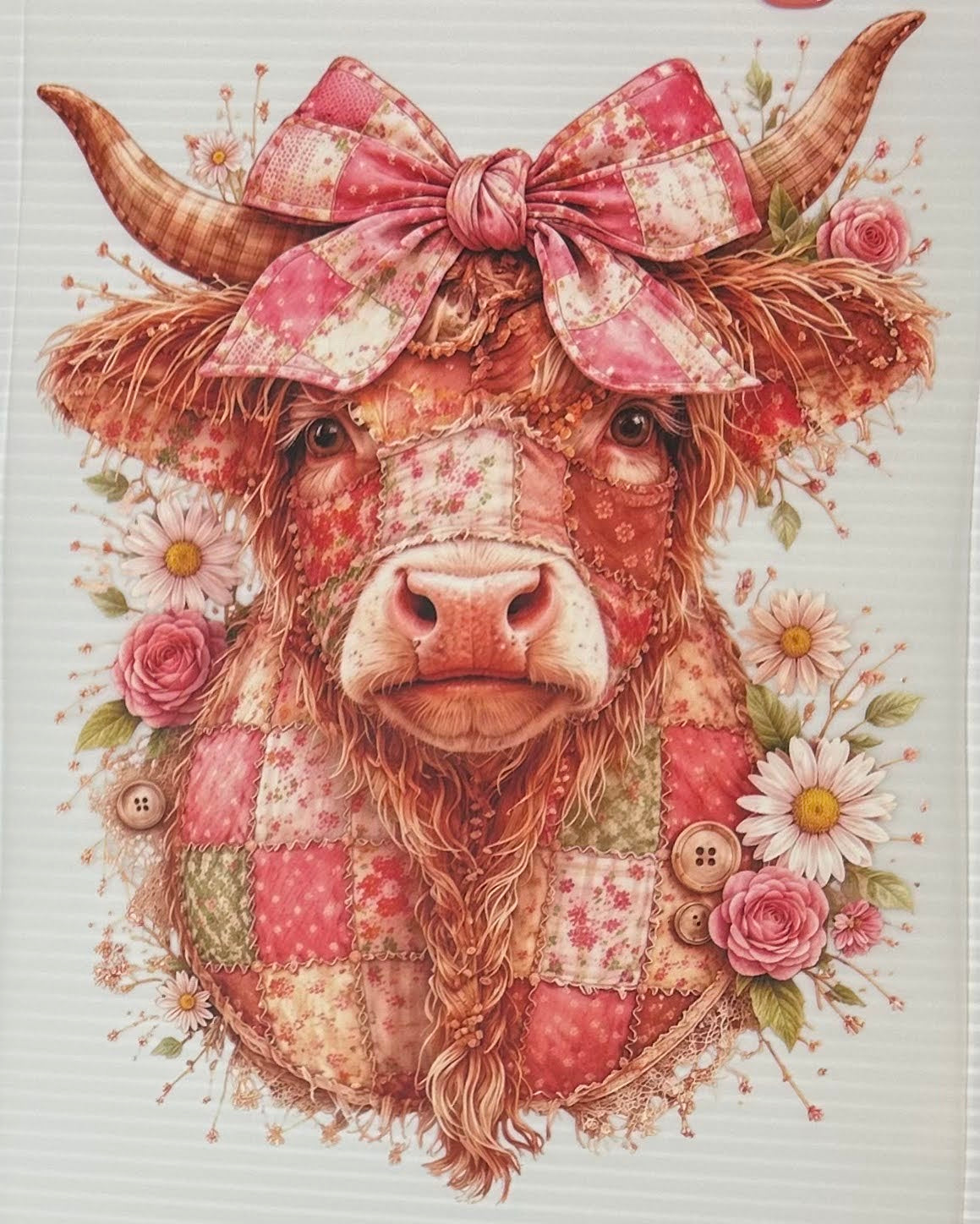 Pink pattern cow