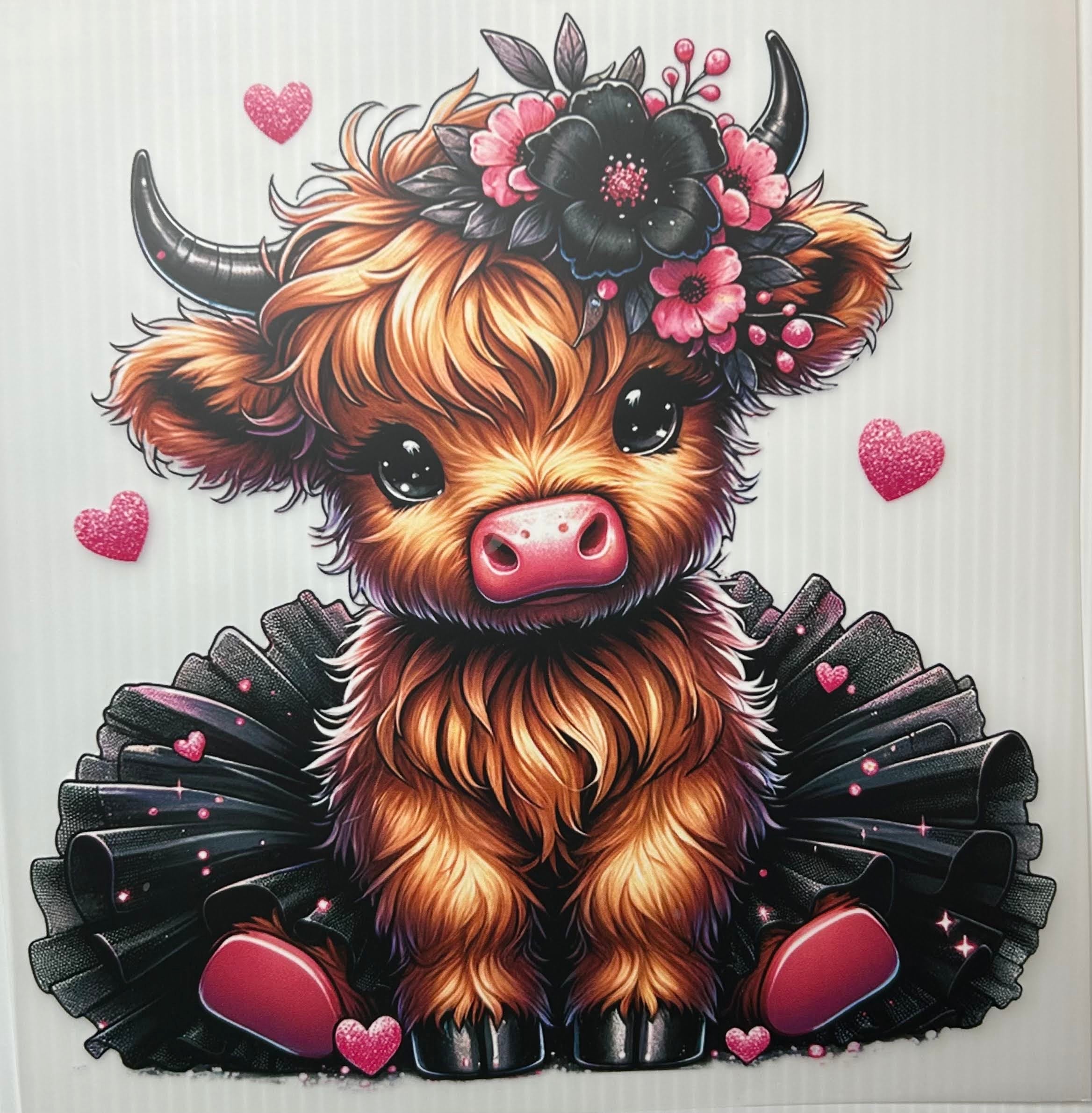 Pink black tutu baby cow