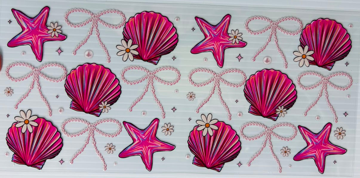 Pink shells pearl bows