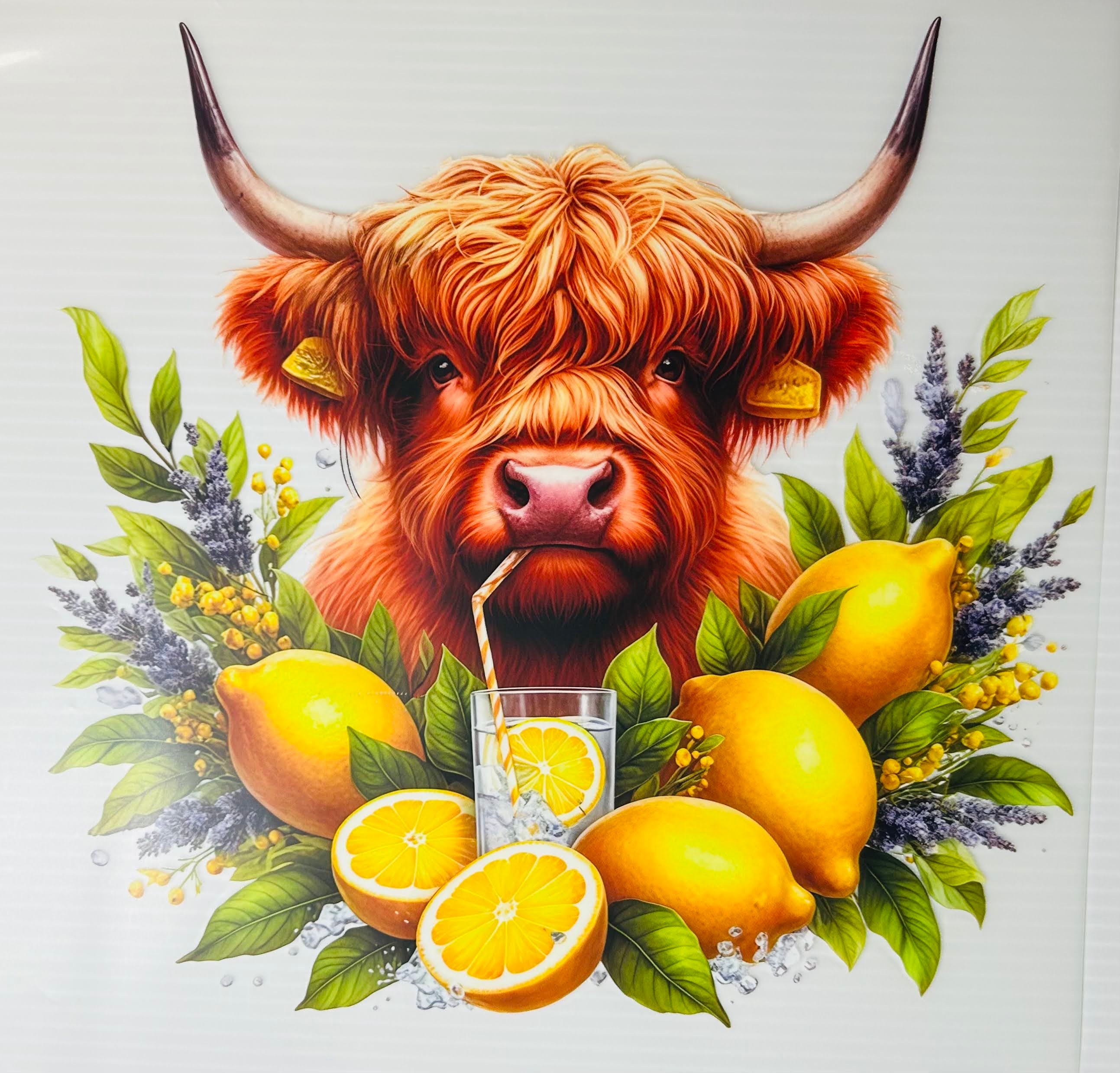 Just a cow drinking lemonade