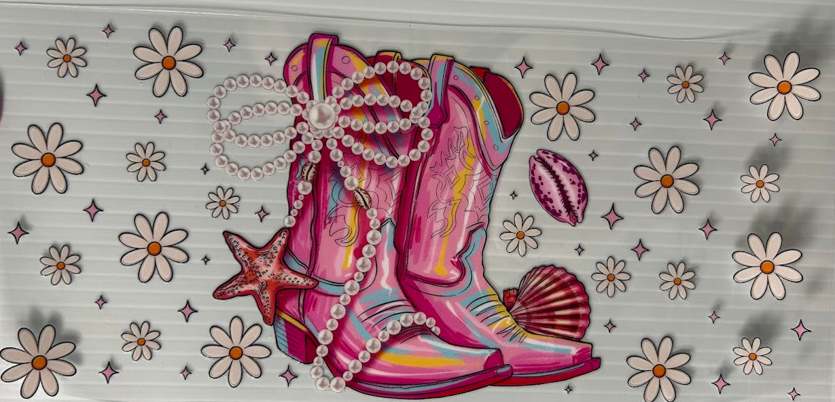 Pink western boots