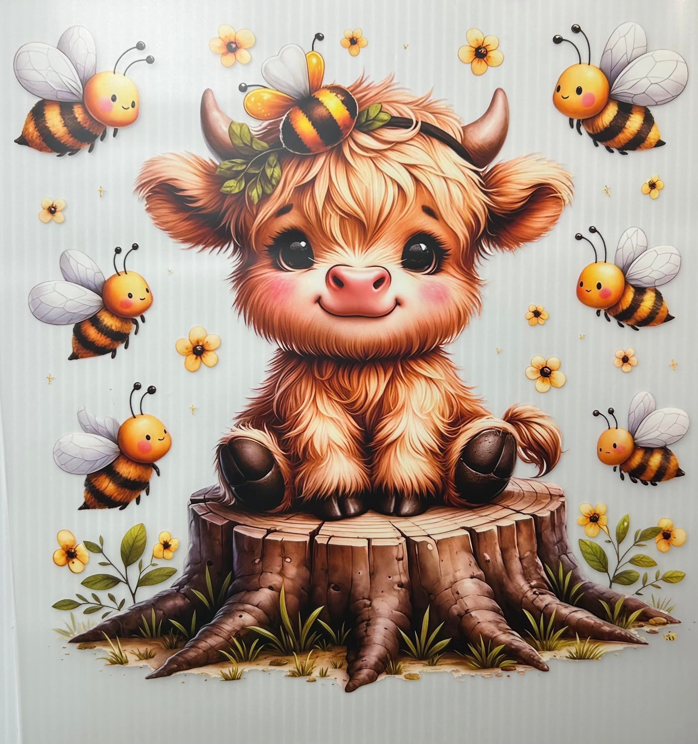 Cute bumblebee cow