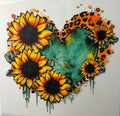 Sunflower teal heart