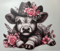 Cow w/ floral cowboy hat