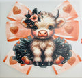 Pink bow black tutu cow