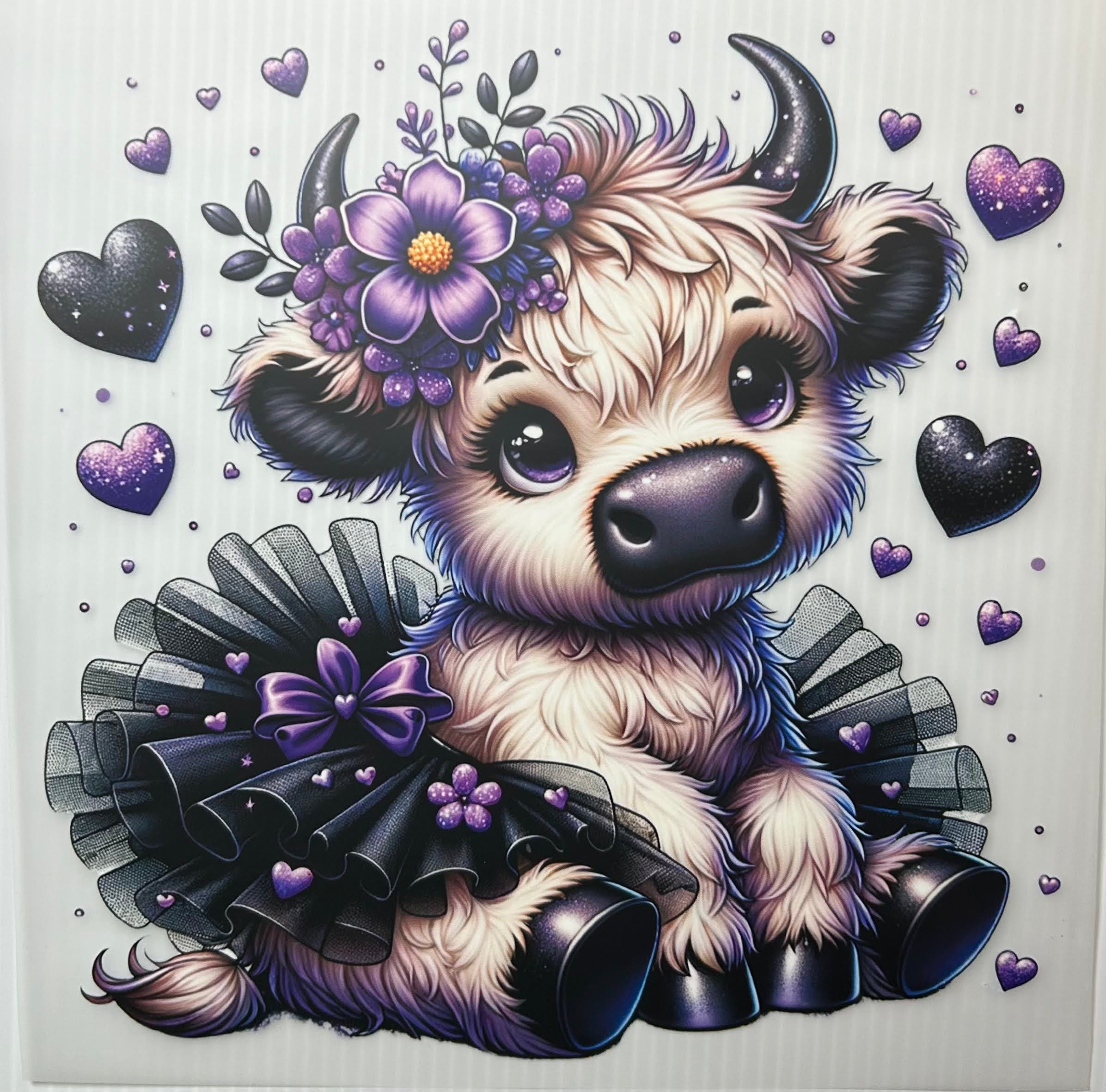Purple black tutu baby cow