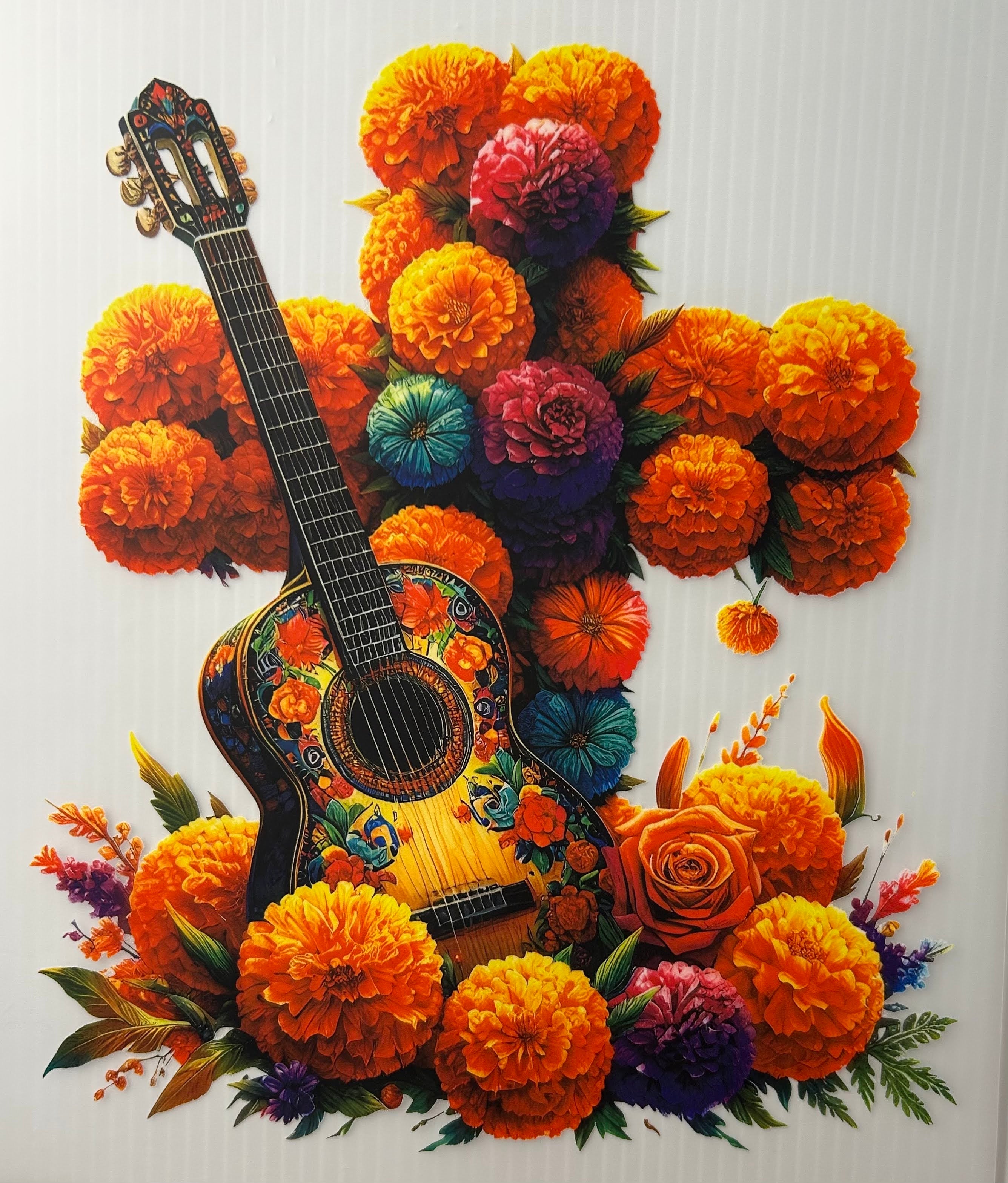 Floral cross guitar