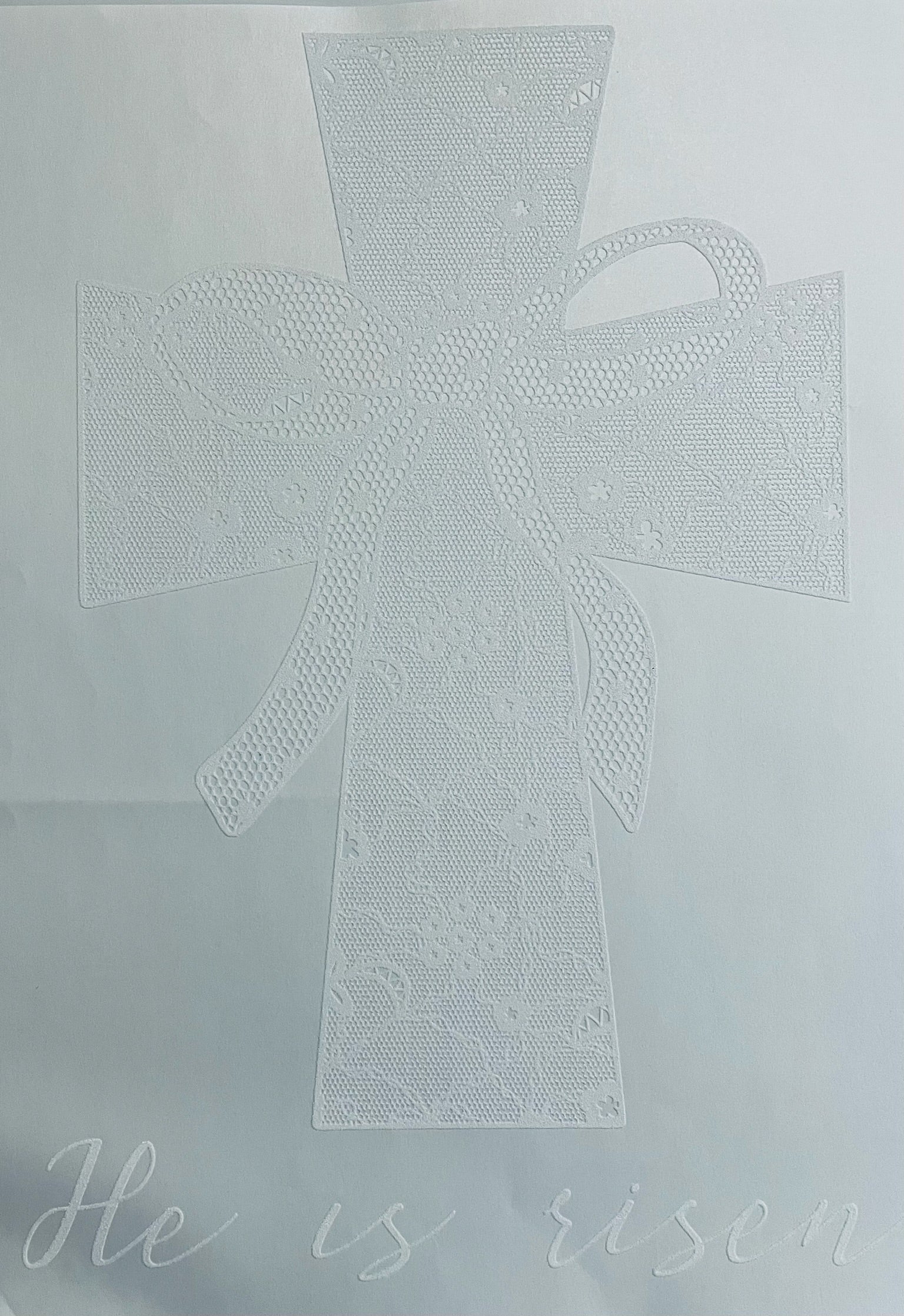 He is Risen - lace cross