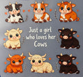 Girl who loves cows