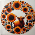 Highland cow sunflower wreath