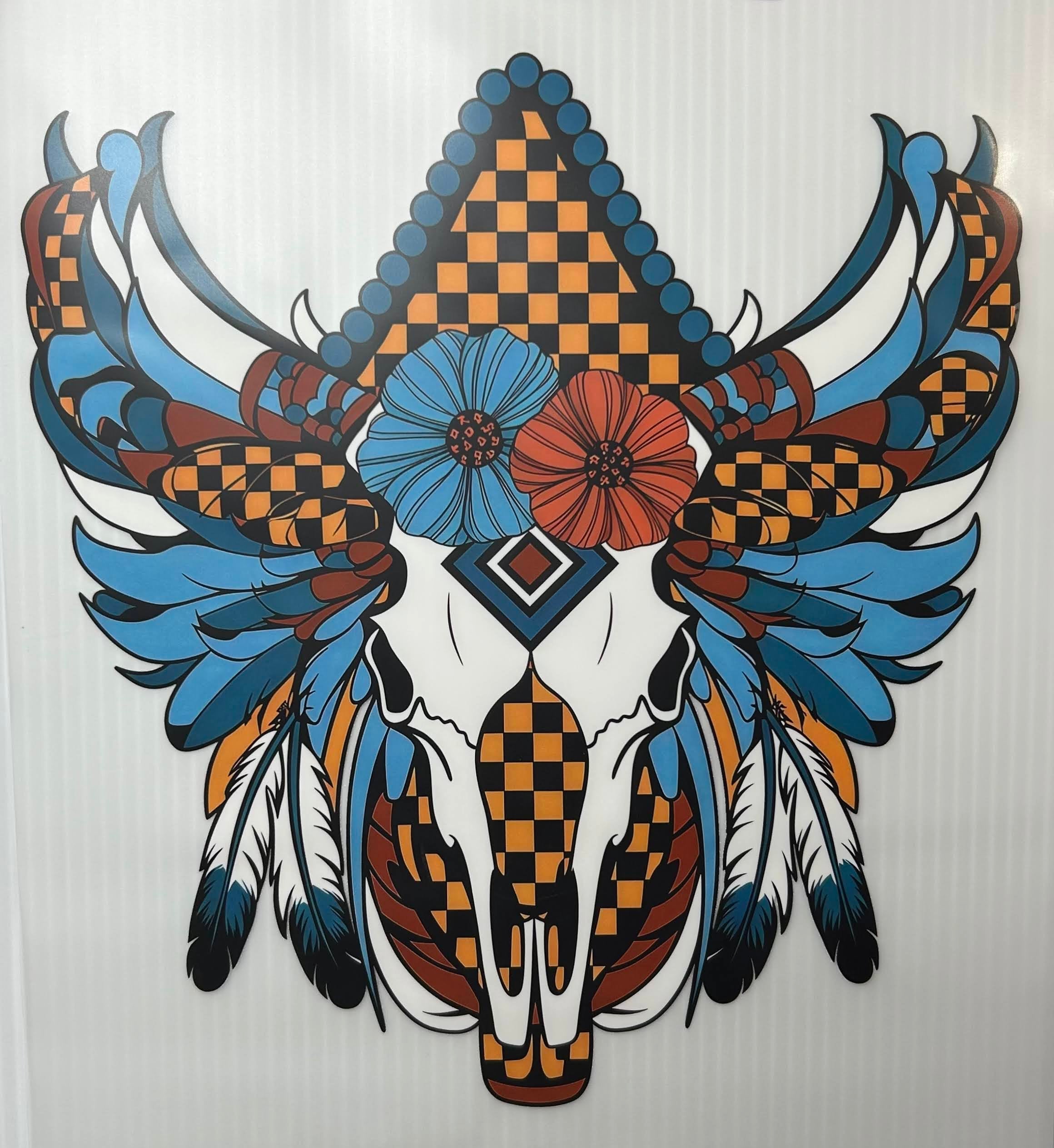 Retro Western bull skull