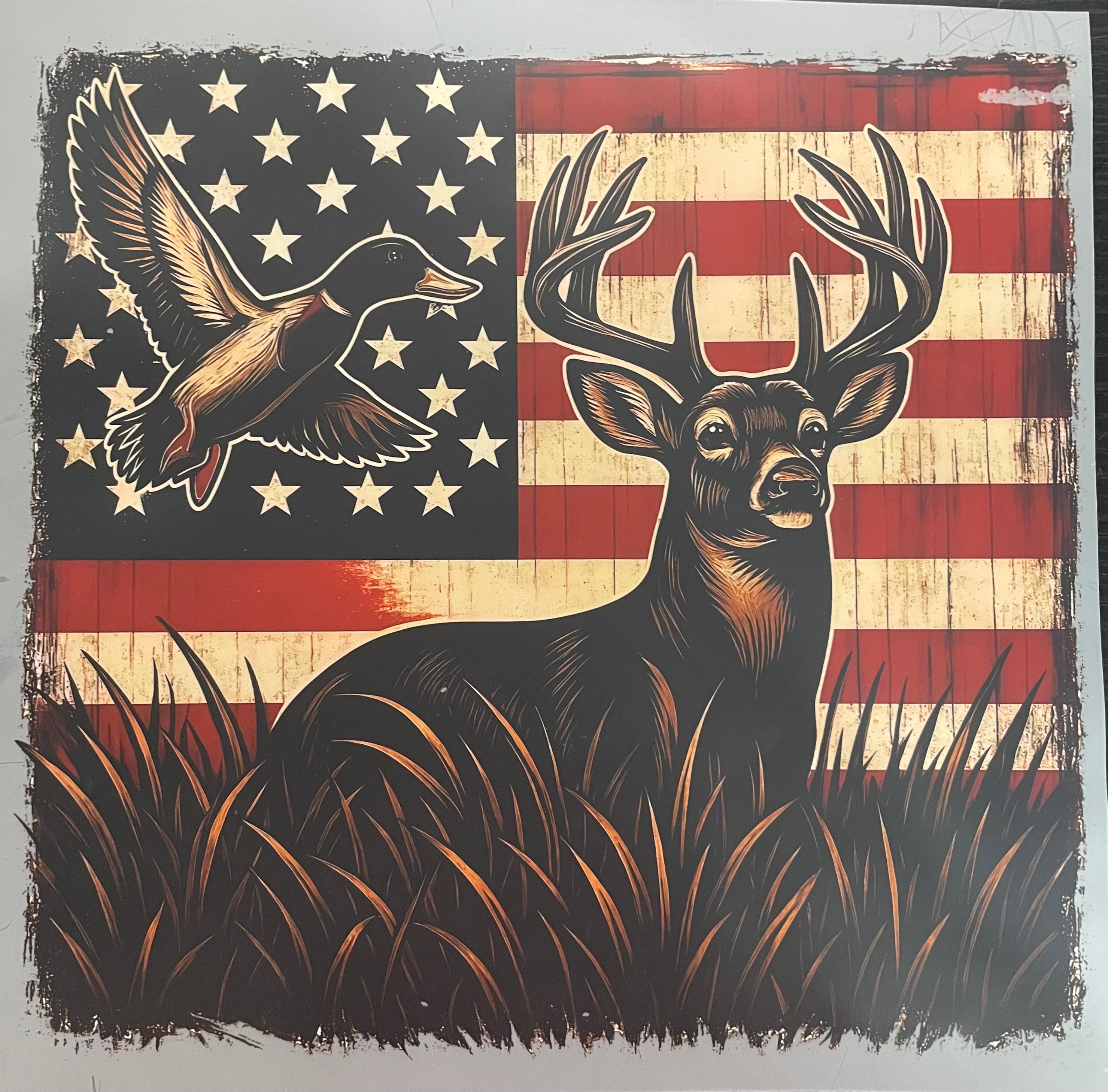 Hunting American flag