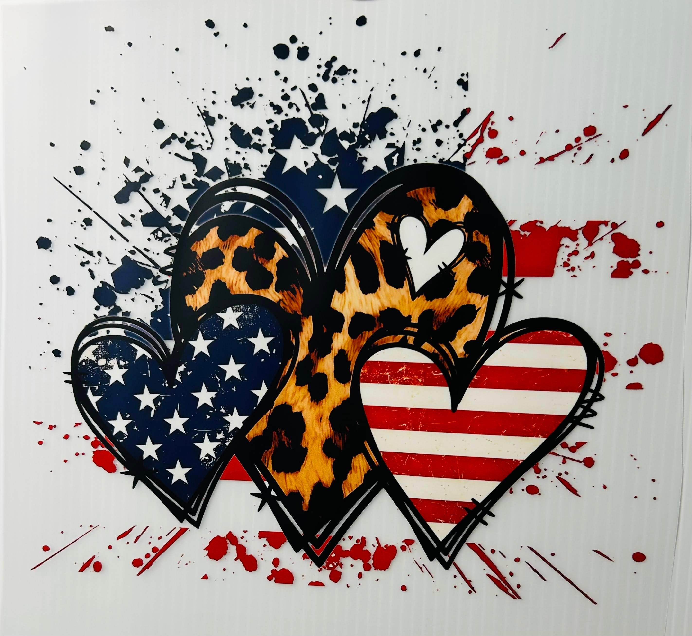 American flag hearts