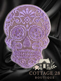 Sugar Skull purple glitter